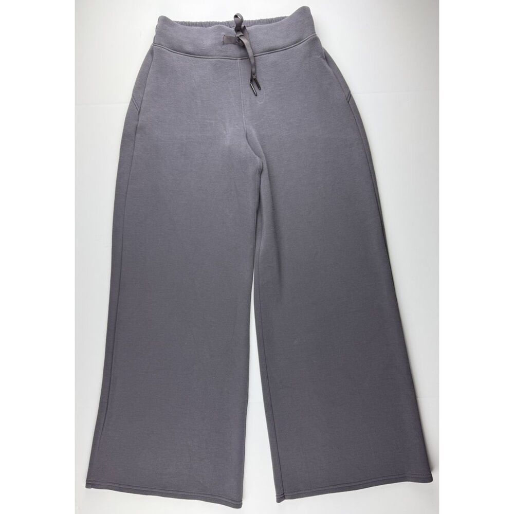 SPANX Wide Leg Pant Gray Pull-On Drawstring Lounge Travel Womens Small Petite